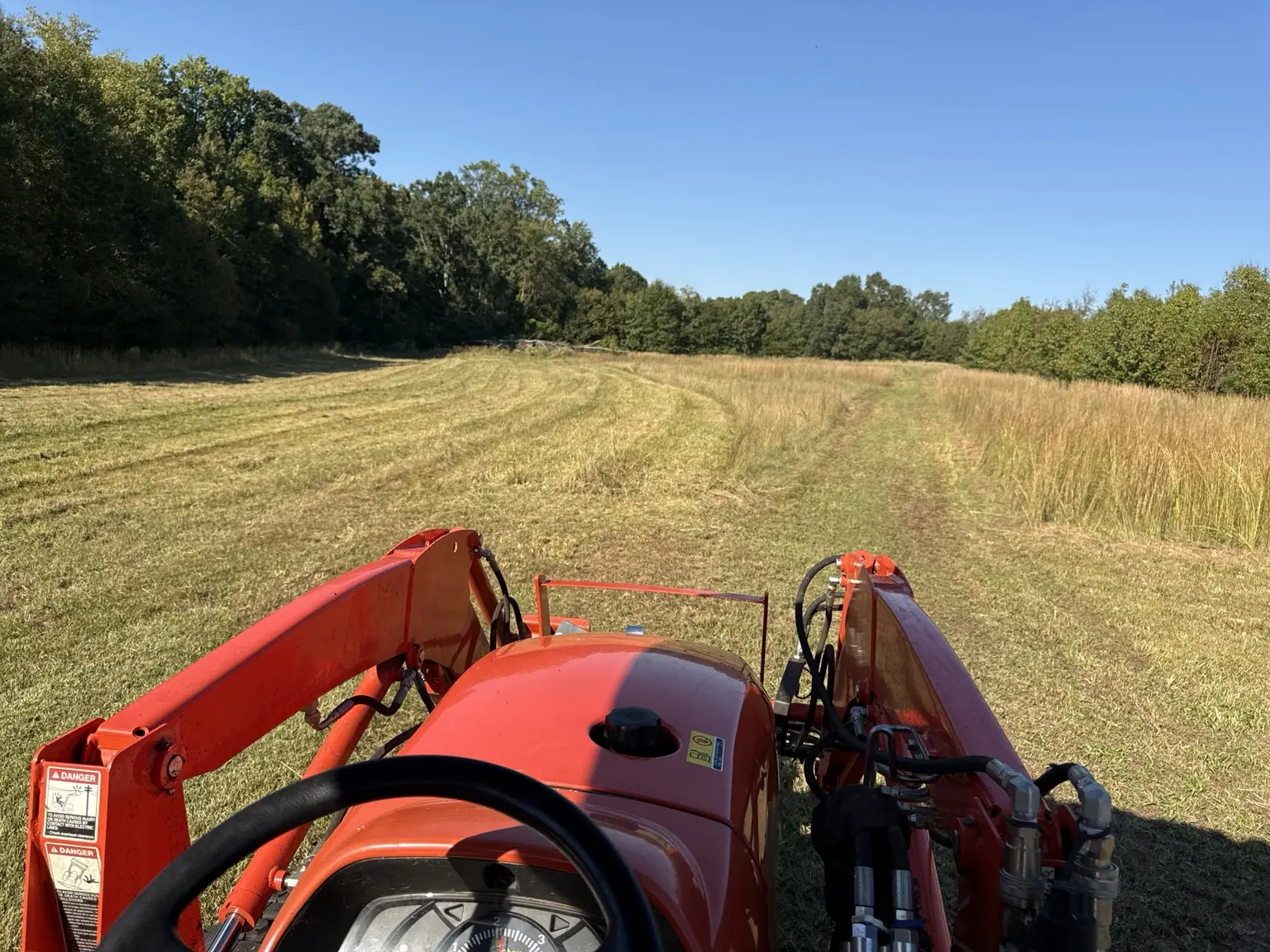 Open acreage maintained by rotary cutting
