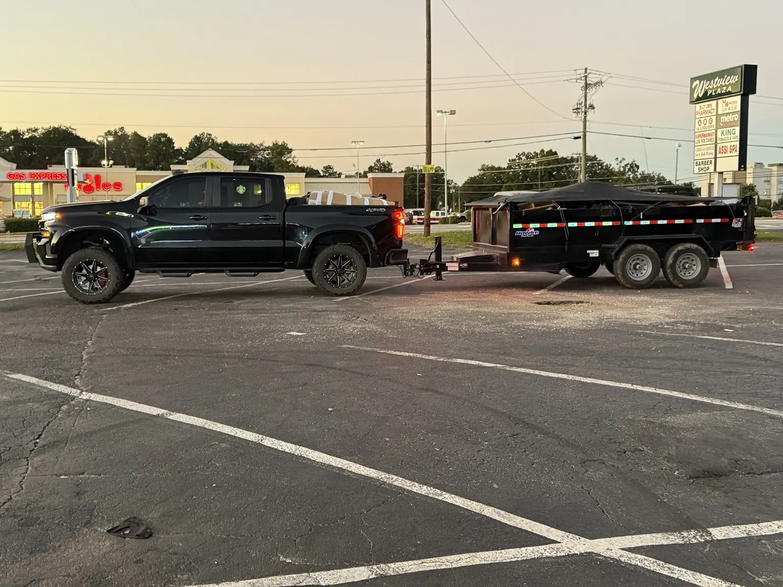 Red Drum truck and equipment trailer ready for a local Upstate South Carolina job